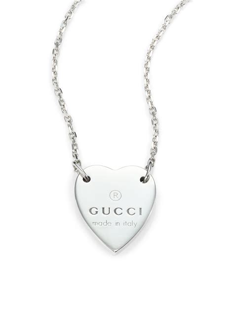 gucci heart locket necklace|Gucci sterling silver heart necklace.